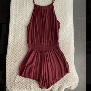 Burgundy brandy Melville romper
